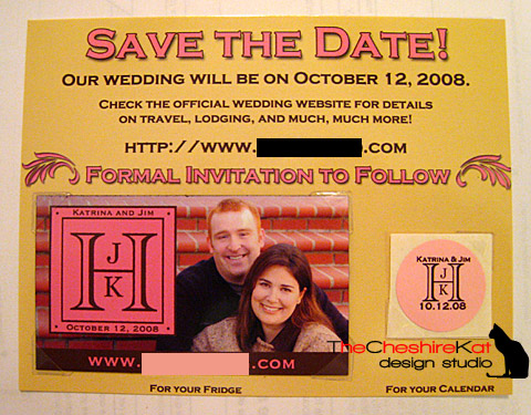 Our completed Save-the-Date card.